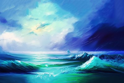 Paesaggio marino astratto, colori pastello da F. Abderrahim