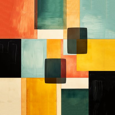 composizioni quadrate astratte modello di pittura, Arte da parete | Stampe su tela da F. Abderrahim