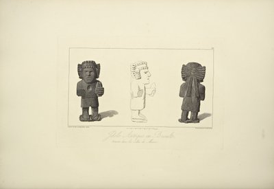 Idoli aztechi in basalto, illustrazione da 