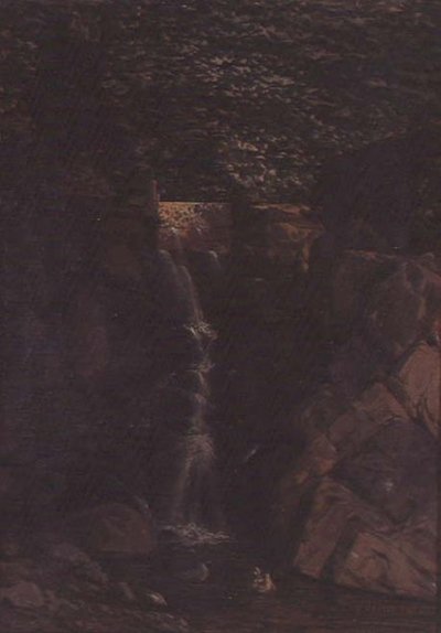 Cascata in un paesaggio boschivo da F. Famin