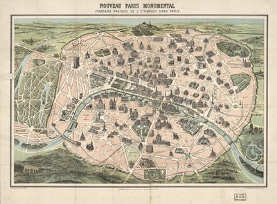 Edifici selezionati mostrati pittoricamente. Vista a volo d