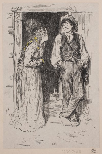 Illustrazione per "Askeladden che ottenne la principessa per ridere" da F. Hendriksen
