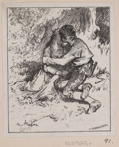 Illustrazione per "Gjæte Kongens Harer" da F. Hendriksen