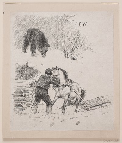 Illustrazione per "Velgjort og ilede lønnet" da F. Hendriksen