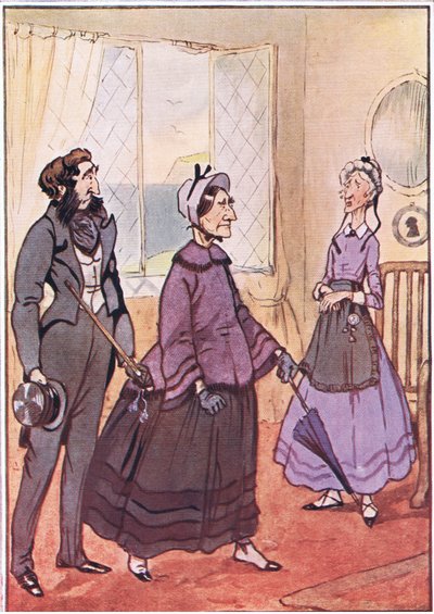Uscirono altezzosamente dal cottage, illustrazione da David Copperfield, 1914 da F. M. B. Blaikie