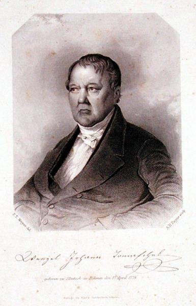Ritratto di Wenzel Johann Tomaschek (1774-1850) inciso da Albert Henry Payne (1812-1902) da F. T. (after) Mayer