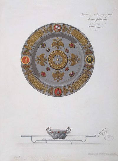 Design di un Piatto da Presentazione e una Saliera, 1901 da Factory Fabergé Russian Master