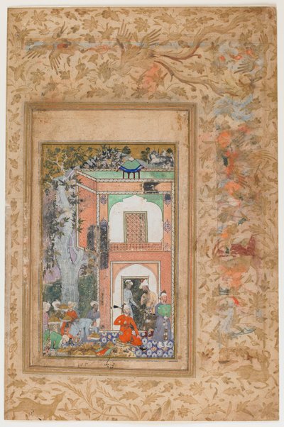Babur intrattiene nel palazzo di Sultan Ibrahim Lodi dal Baburnama da Farrukh Beg