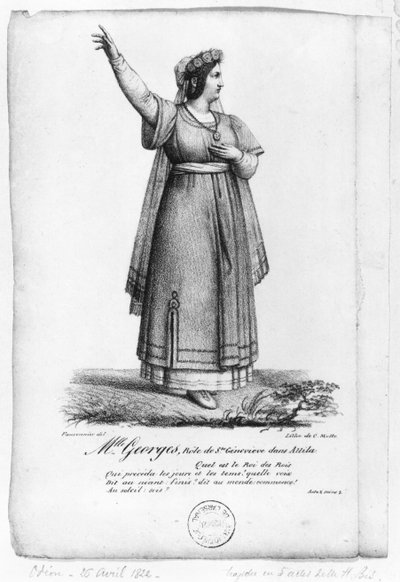 Mademoiselle George nel ruolo di Santa Genoveffa dall