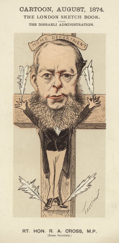 R A Cross, politico conservatore britannico e Segretario di Stato per gli Affari Interni nel governo di Benjamin Disraeli da Faustin (b.1847)