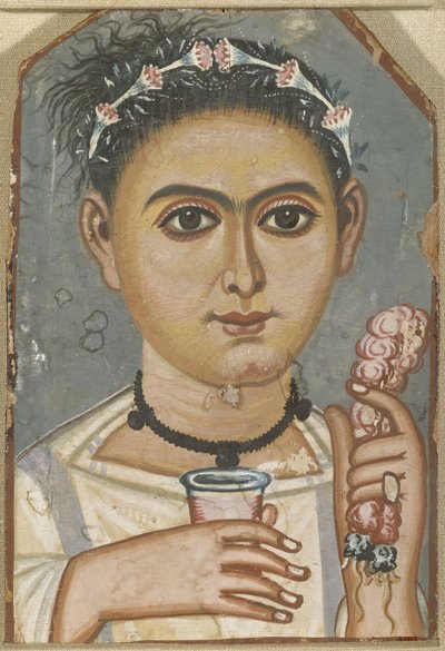 Ragazzo con una ghirlanda floreale nei capelli, ca 200-230 da Fayum mummy portraits