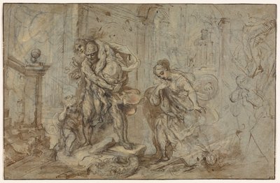Enea salva Anchise durante la caduta di Troia da Federico Barocci