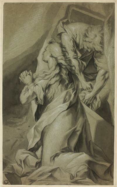 Maddalena inginocchiata e assistente alla tomba da Federico Barocci