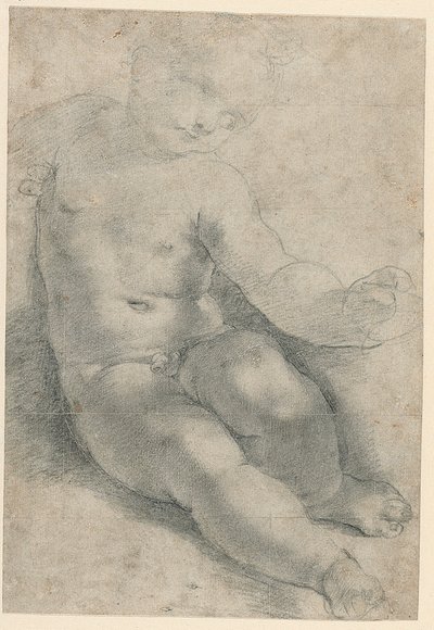 Studio per il Bambino nella Madonna di S. Simone (recto); Studio di un paesaggio (verso) da Federico Barocci