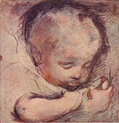 Studio di un bambino che dorme, c16° secolo, 1903 da Federico Barocci