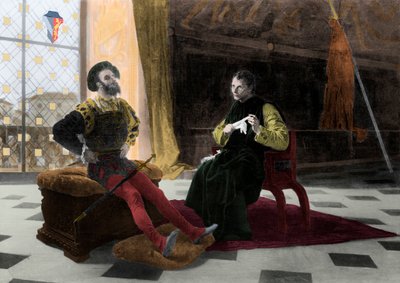 Macchiavelli e Borgia - Primo incontro di Machiavelli (Nicolas Machiavel) da Federico Faruffini