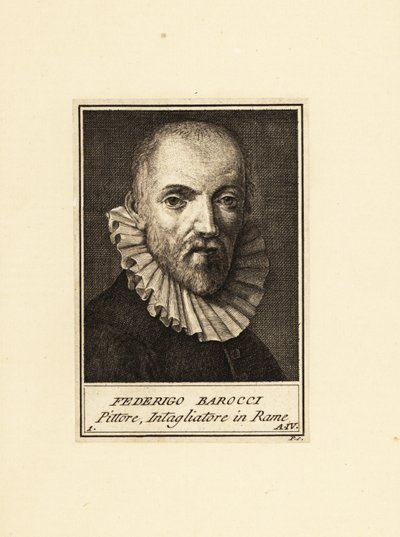 Ritratto di Federico Barocci (circa 1535-1612), pittore e incisore del Rinascimento italiano da Federico Fiori (after) Barocci or Baroccio