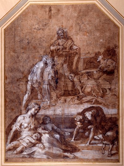 Allegoria religiosa, la raccolta della manna e l