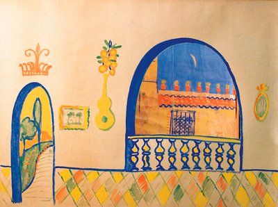 Disegno di Federico Garcia Lorca per la scenografia del teatro guignol da Federico Garcia Lorca