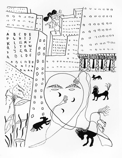 Autoritratto del poeta Federico Garcia Lorca (1898-1936) a New York, anni 