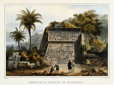 Rovine della piramide di Xochicalco da Federico Mialhe