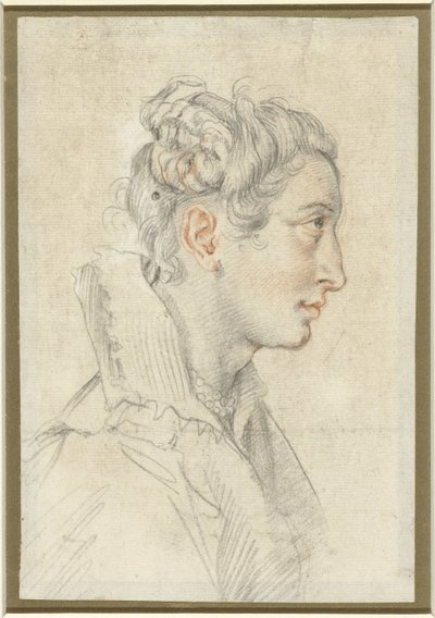 Ritratto di una giovane donna sconosciuta di profilo da Federico Zuccaro