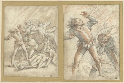 Due schizzi di dannati da Federico Zuccaro