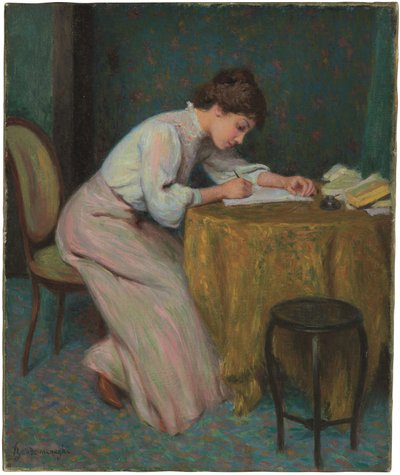 Giovane donna che scrive da Federigo Zandomeneghi