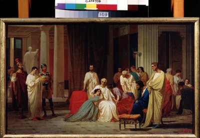 La lettura della condanna a morte del senatore romano Publio Clodio Trasea Peto nel 66 d.C. da Fedor Andreevich Bronnikov