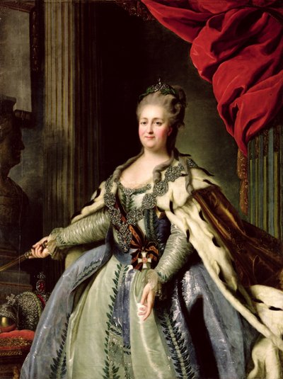 Ritratto di Caterina II c.1770 da Fedor Stepanovich Rokotov