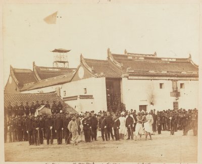 2º Reggimento Belooch di fanteria nativa, Bombay, fuori dal Ning Po Joss-House, Cina da Felice Beato