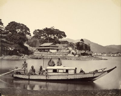 Giunca Giapponese nel Canale, Nagasaki da Felice Beato