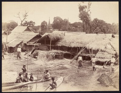 [Villaggio nativo lungo il fiume Irrawaddy] da Felice Beato