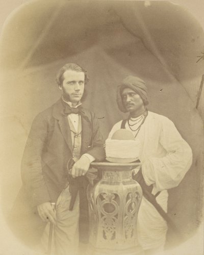 Ritratto di J.D. Forsyth, Esq., C.S. Sec., Comandante Capo a Oude con il suo Servitore Indiano da Felice Beato