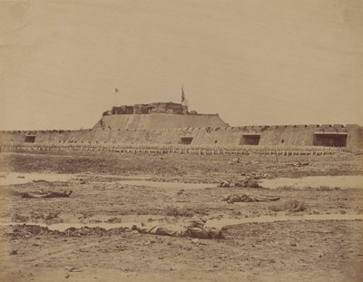 Retro del Forte Nord dopo la sua cattura, mostrando la ritirata dell