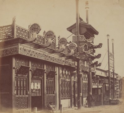 Negozi e Strada, Città Cinese di Pechino, Ottobre 1860 da Felice Beato