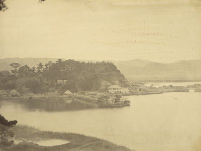 Casa da Tè a Kanazawa, Baia di Hirakata da Kyurantei da Felice Beato