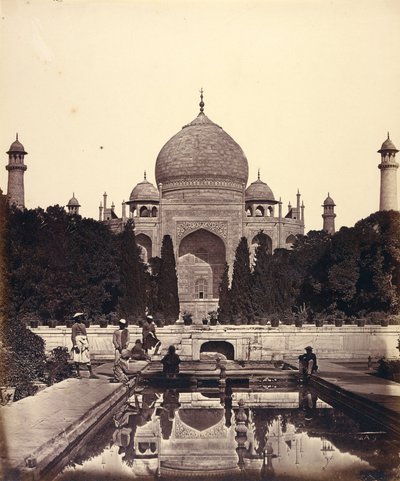 Il Taj Mahal con le fontane da Felice Beato