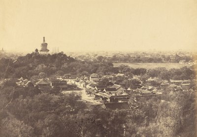 Veduta dei giardini e del tempio buddista, Pechino, ottobre 1860 da Felice Beato