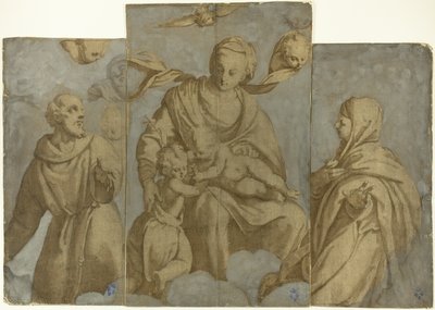 La Vergine con il Bambino e il neonato Giovanni Battista, i santi Francesco d