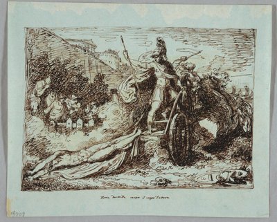 Achille trascina il corpo di Ettore da Felice Giani