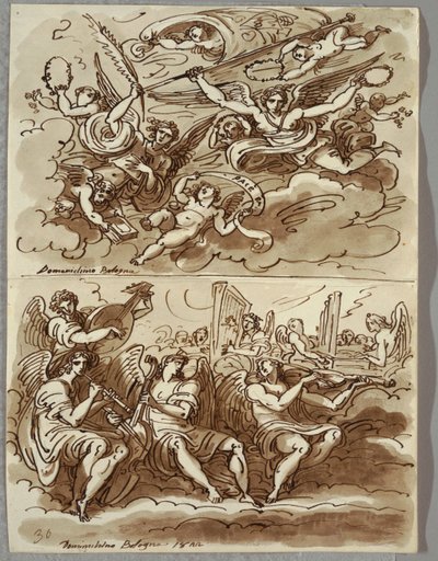 Angeli che portano simboli del martirio, studio dopo Domenichino da Felice Giani