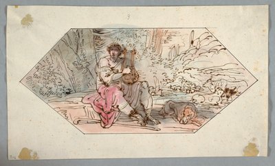 Apollo protegge le mandrie [o greggi] del re Admeto da Felice Giani