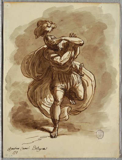 Soldato cieco, dettaglio dalla Conversione di San Paolo, studio dopo Agostino Carracci da Felice Giani