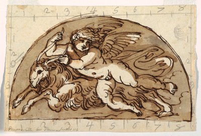 Capricorno, Lunetta per il soffitto della Sala Ottagonale, Palazzo Milzetti, Faenza da Felice Giani