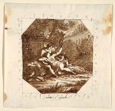 Design del Soffitto con Rinaldo e Armida, Palazzo Milzetti, Faenza da Felice Giani