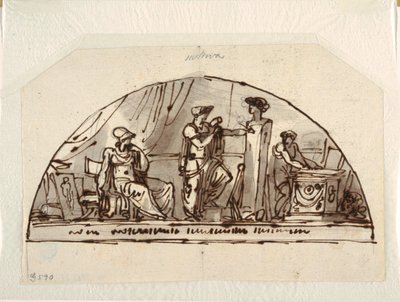 Progetto per una lunetta con allegoria della scultura da Felice Giani