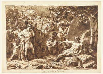 Disegno, Alessandro Magno e Diogene, 1820-22 da Felice Giani