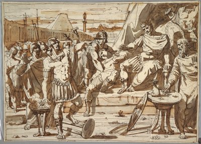 Disegno, Caio Muzio Scaevola e Porsena, 1800-1820 da Felice Giani