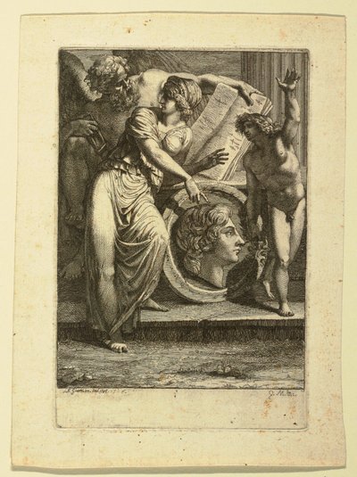 Disegno, acquaforte: frontespizio o pagina dedicatoria, 1785 da Felice Giani